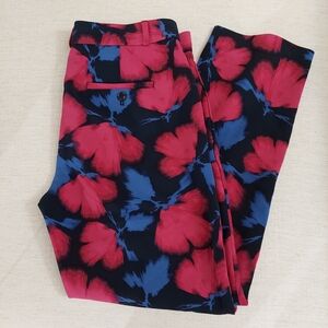 Banana Republic Floral Ankle Pants - Red and Blue